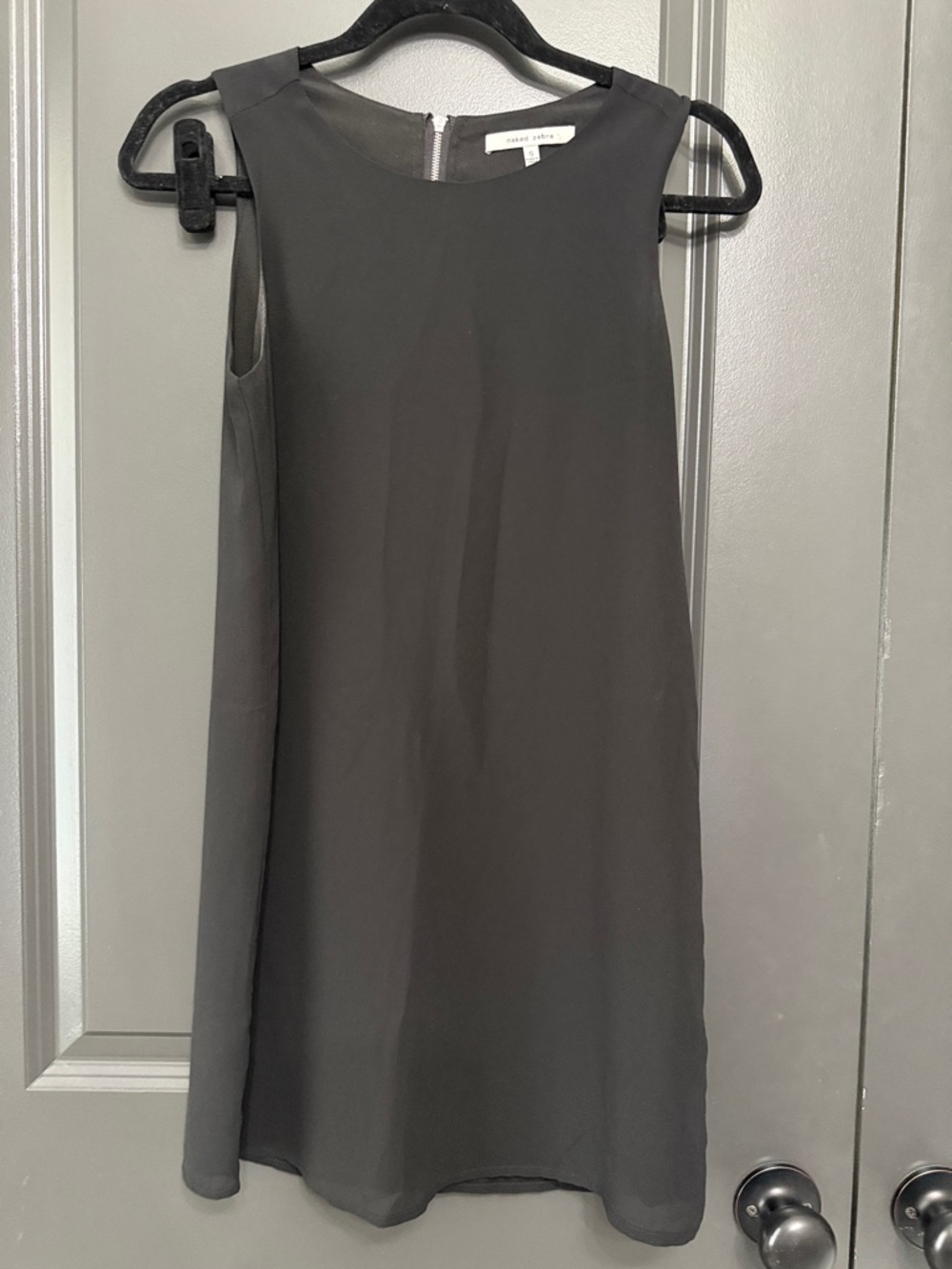 Naked Zebra Size Small Black Sleeveless Mini Shift Dress